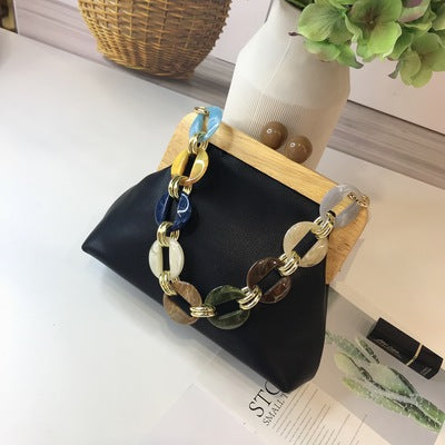 Acrylic messenger bag with wooden clip