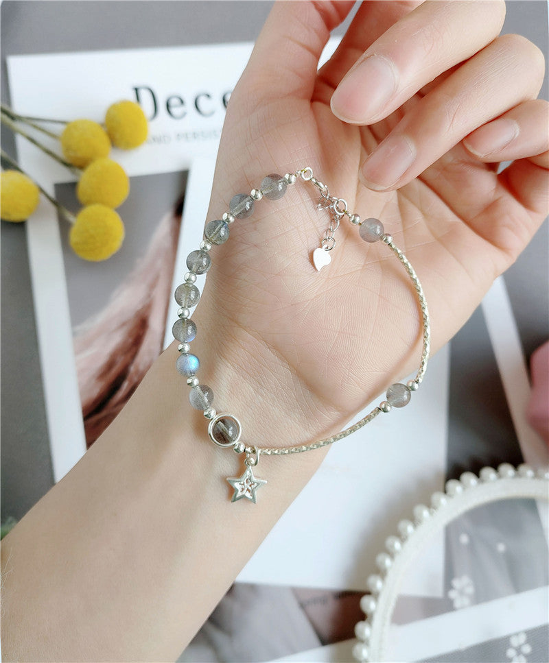 Natural Strawberry Crystal Moonstone Bracelet