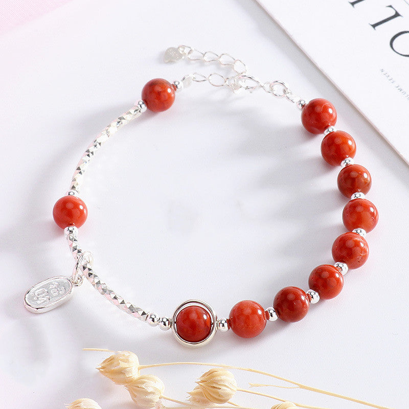 Natural Strawberry Crystal Moonstone Bracelet