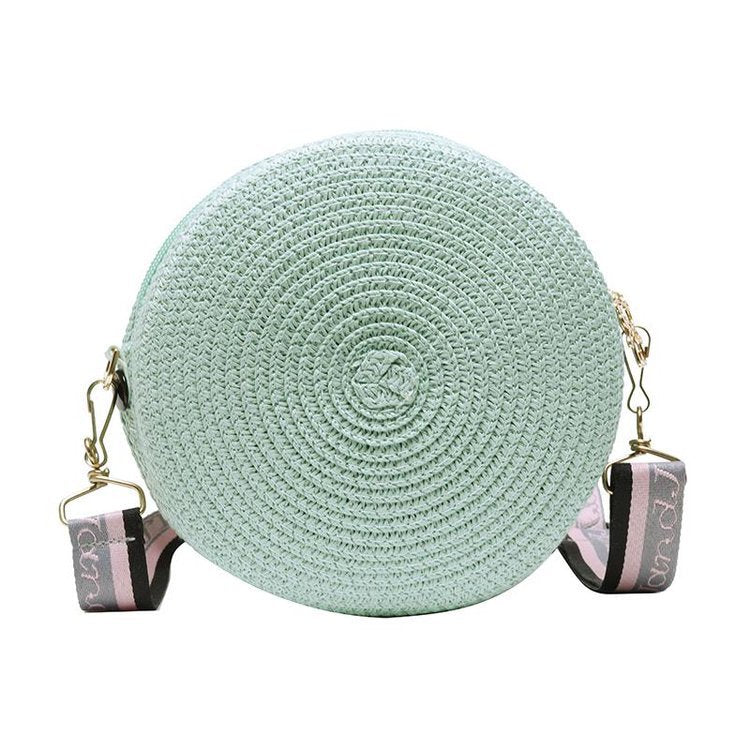 Round Straw Woven Casual Woven Female Bag