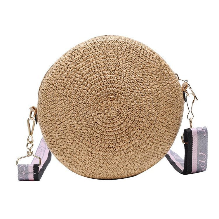 Round Straw Woven Casual Woven Female Bag