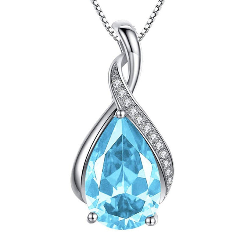 Elegant Lady Teardrop Pendant Necklace