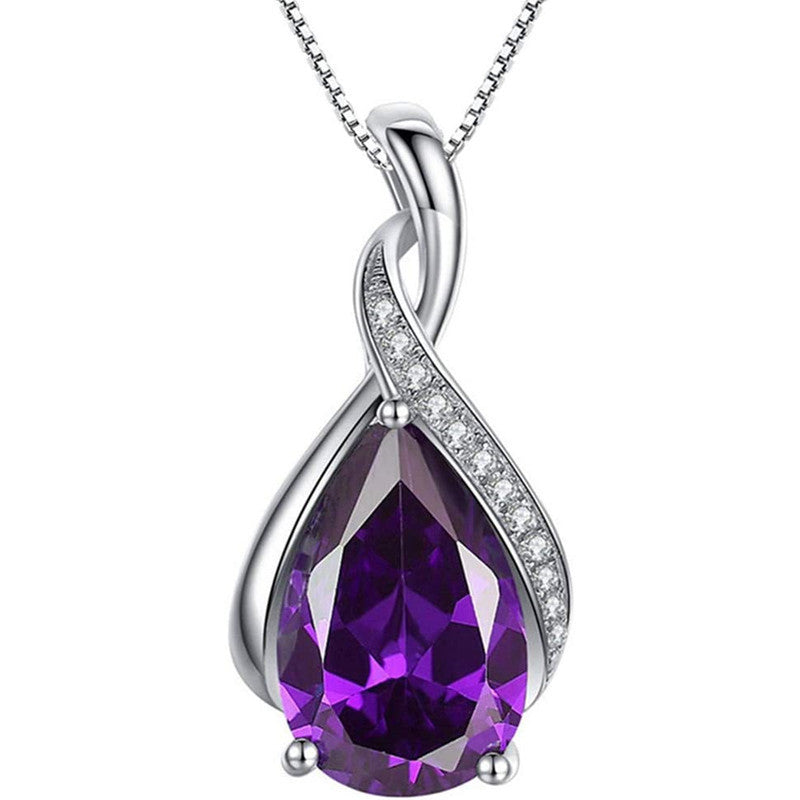 Elegant Lady Teardrop Pendant Necklace