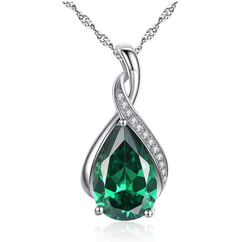 Elegant Lady Teardrop Pendant Necklace