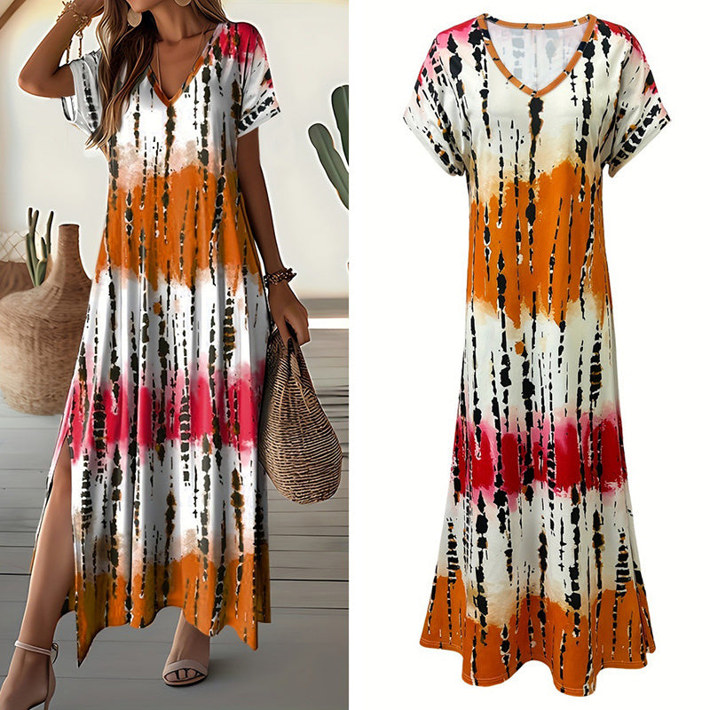 Women's Summer Casual Loose Long Split Dresses
