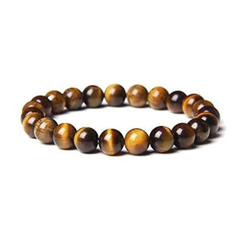 Natural Tiger Eye & Volcanic Rock Agate Beads Bracelet