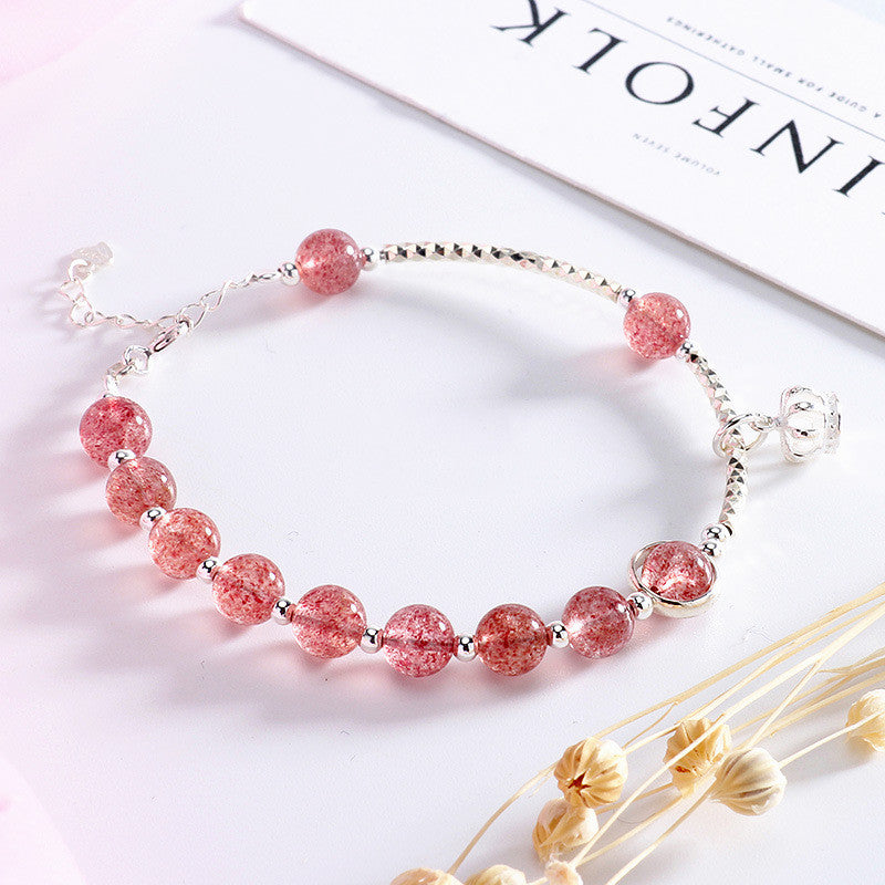 Natural Strawberry Crystal Moonstone Bracelet