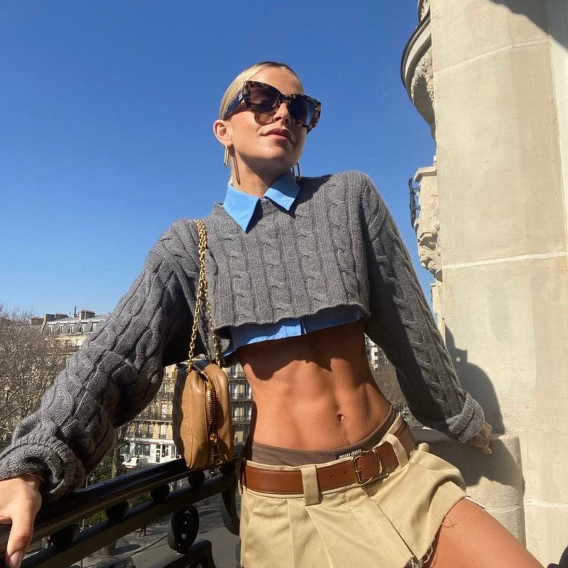 Fall Hottie Crew Neck Knit Sweater Top