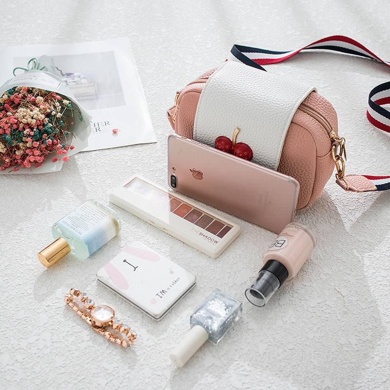 Fashion Sweet Cherry Leather Messenger Bag