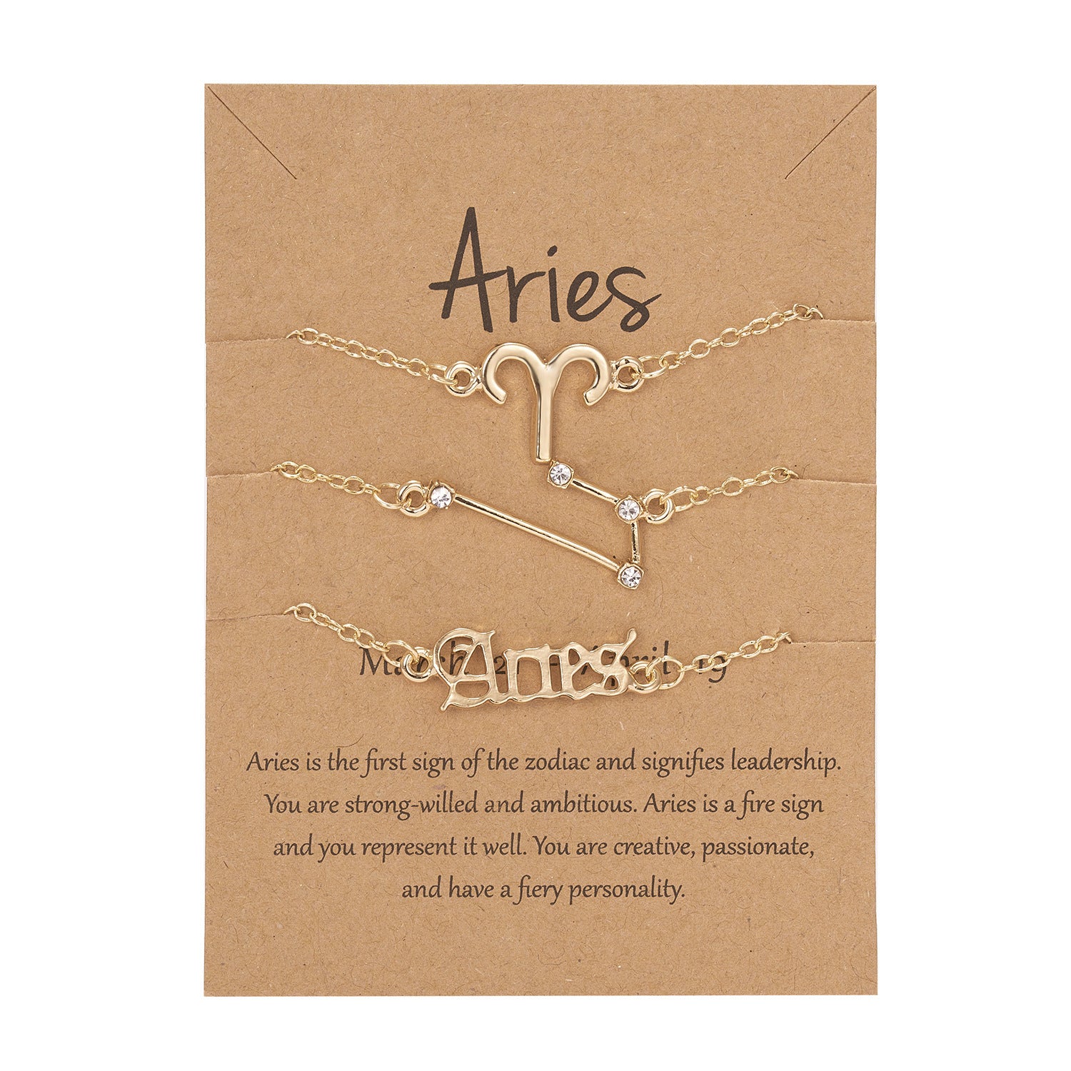 Set Of 3 Symbol, Stars, Old English Astrology Bracelet