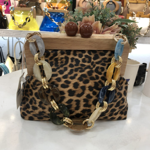 Acrylic messenger bag with wooden clip