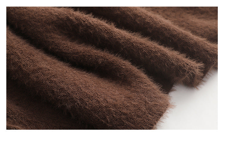 Mink Fleece Sweater Cardigan Fur Coat
