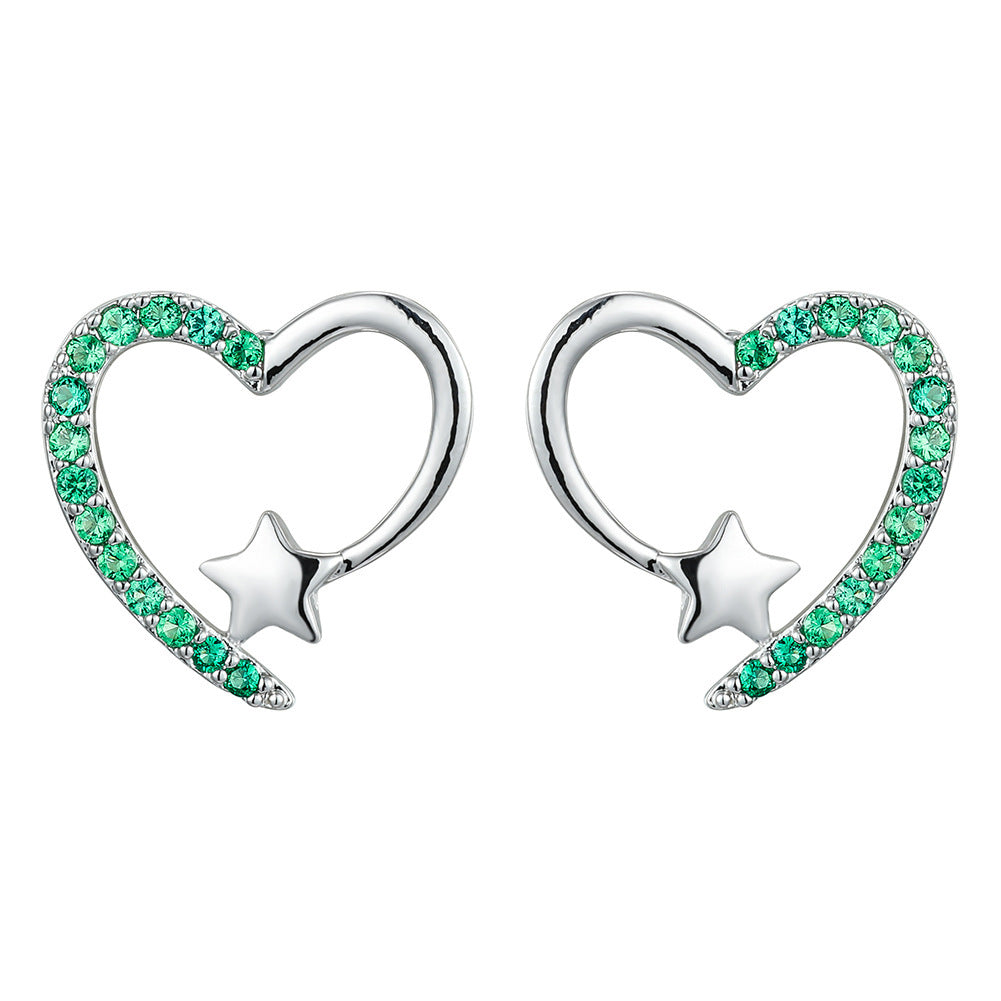 Creative Gold & White Diamonds Stud Earrings