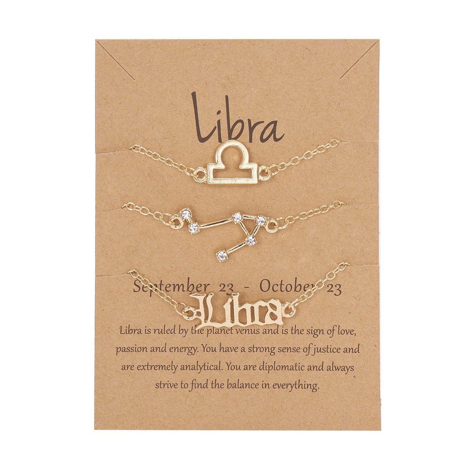 Set Of 3 Symbol, Stars, Old English Astrology Bracelet