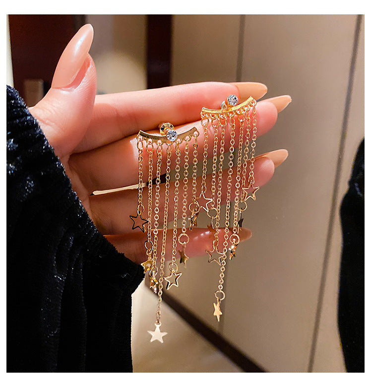 Star Tassel Long Earrings