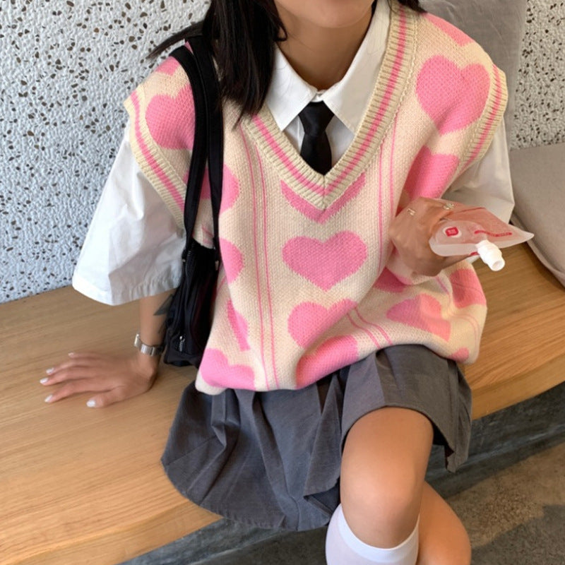 Layered Sweater And Vest Ins Trendy